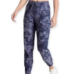 ATHLETA “Farallon Print Joggers” Navy Tie-Dye Sporty Loungewear Workout Pants